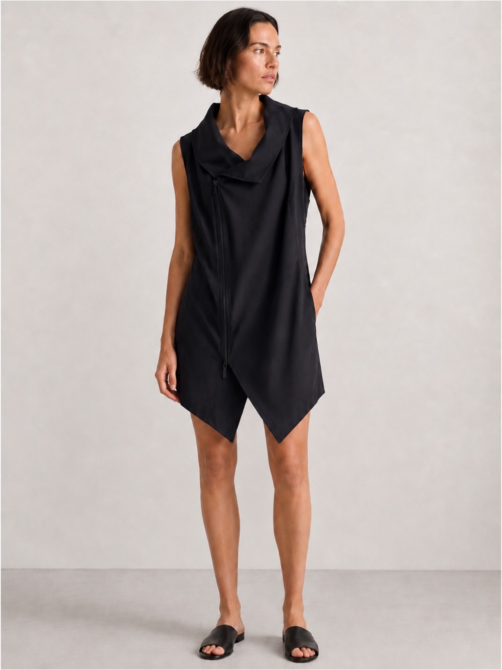 Porto SF - Asymmetrical Zip Vest Tunic Dress